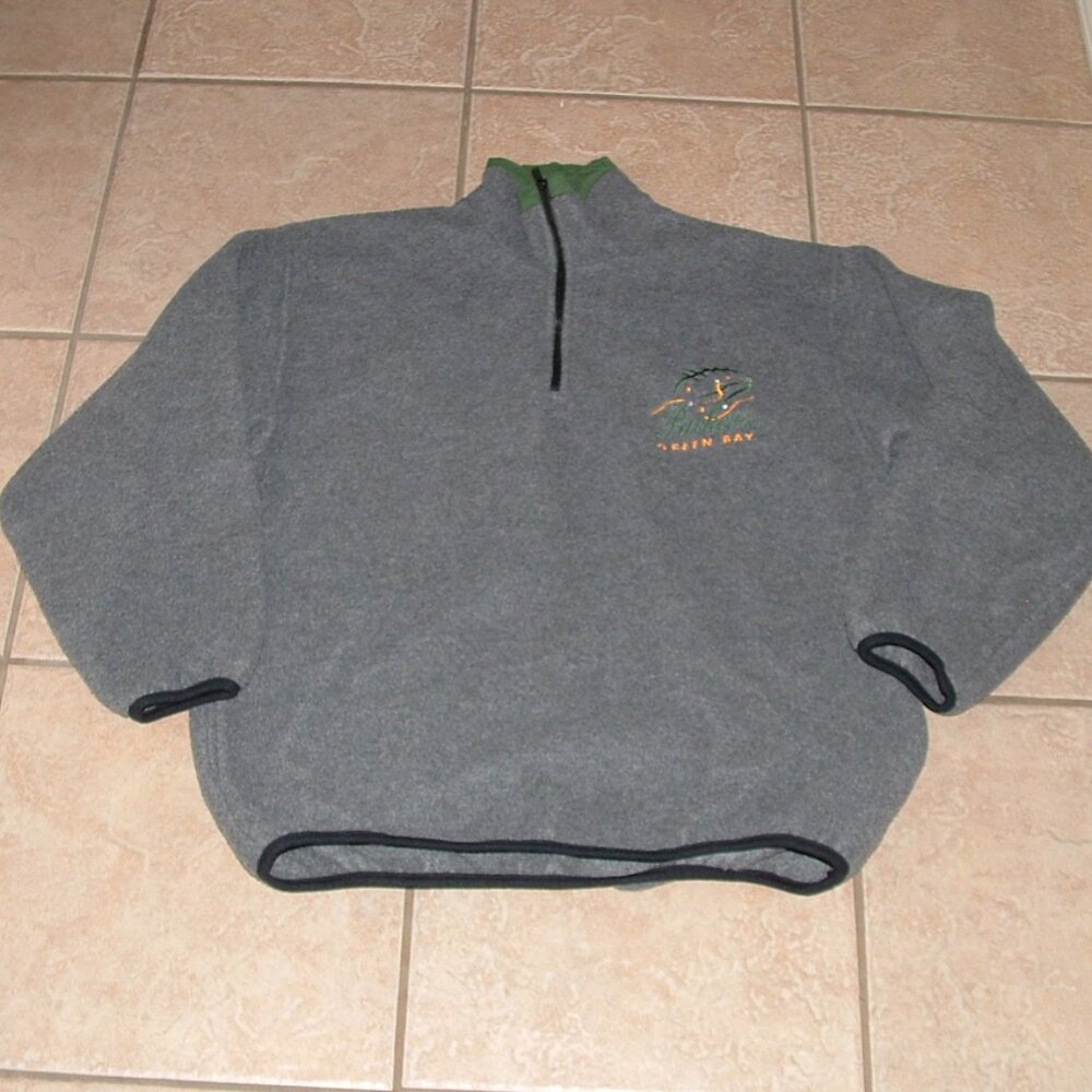 Unisex Sz Large Gray Soft Fleece GREEN BAY PACKER Athletic Pullover Side Pockets